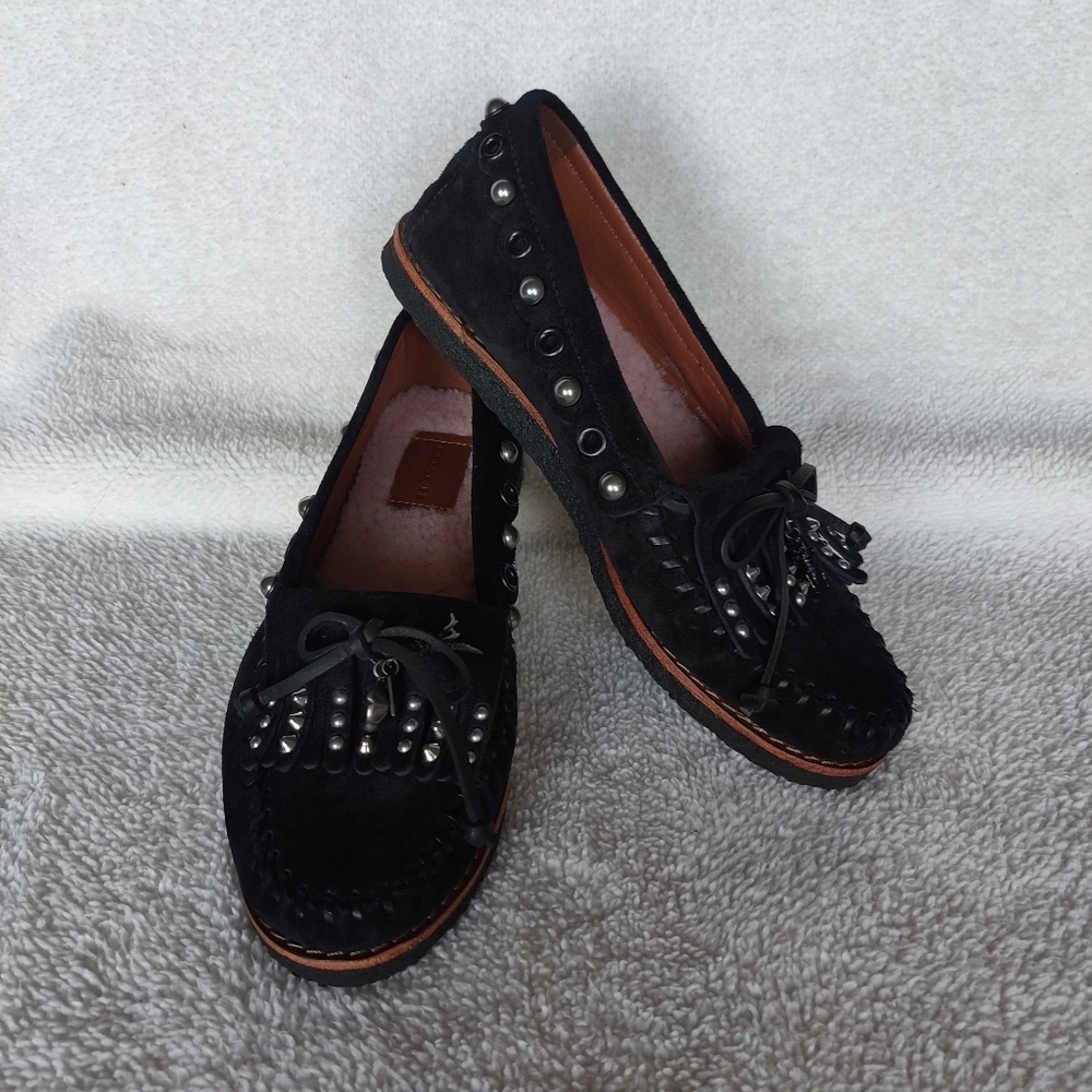 Coach Rexy Roccasin Embellished Moccasin Flats - Picture 2 of 6